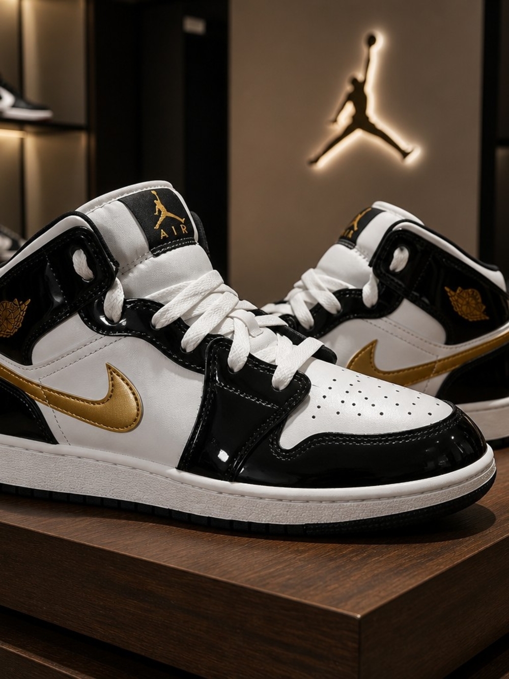 Jordan Air Jordan 1 Mid SE Black/White/Gold BQ6931-007 Size 7Y